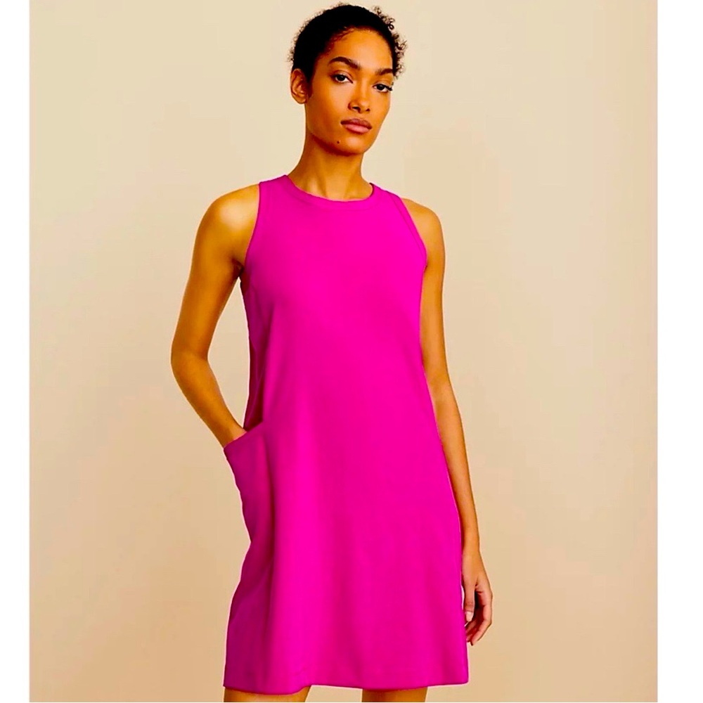 Lou & Grey Fuchsia Pocket Dress • Size M • NEW